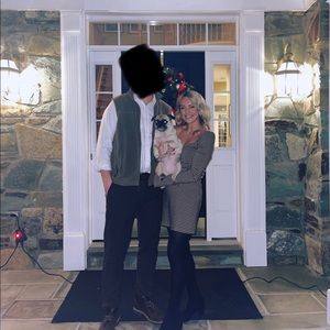 Francesca’s long sleeve herringbone fit&flare dress - small